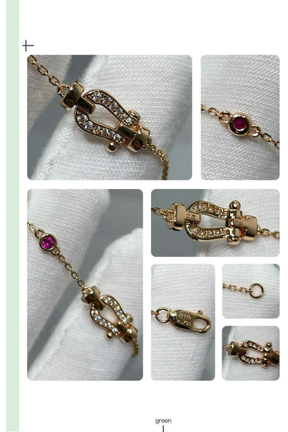[Royal&Vicky]FORCE 10 DIAMOND CHAIN LINK PINK GOLD BRACELET
