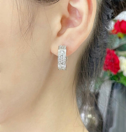 [Royal&Vicky]LOVE 5.5MM DIAMOND PAVED EARRINGS
