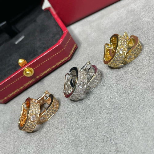 [Royal&Vicky]LOVE 5.5MM DIAMOND PAVED EARRINGS