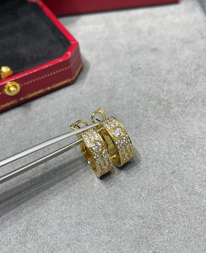 [Royal&Vicky]LOVE 5.5MM DIAMOND PAVED EARRINGS