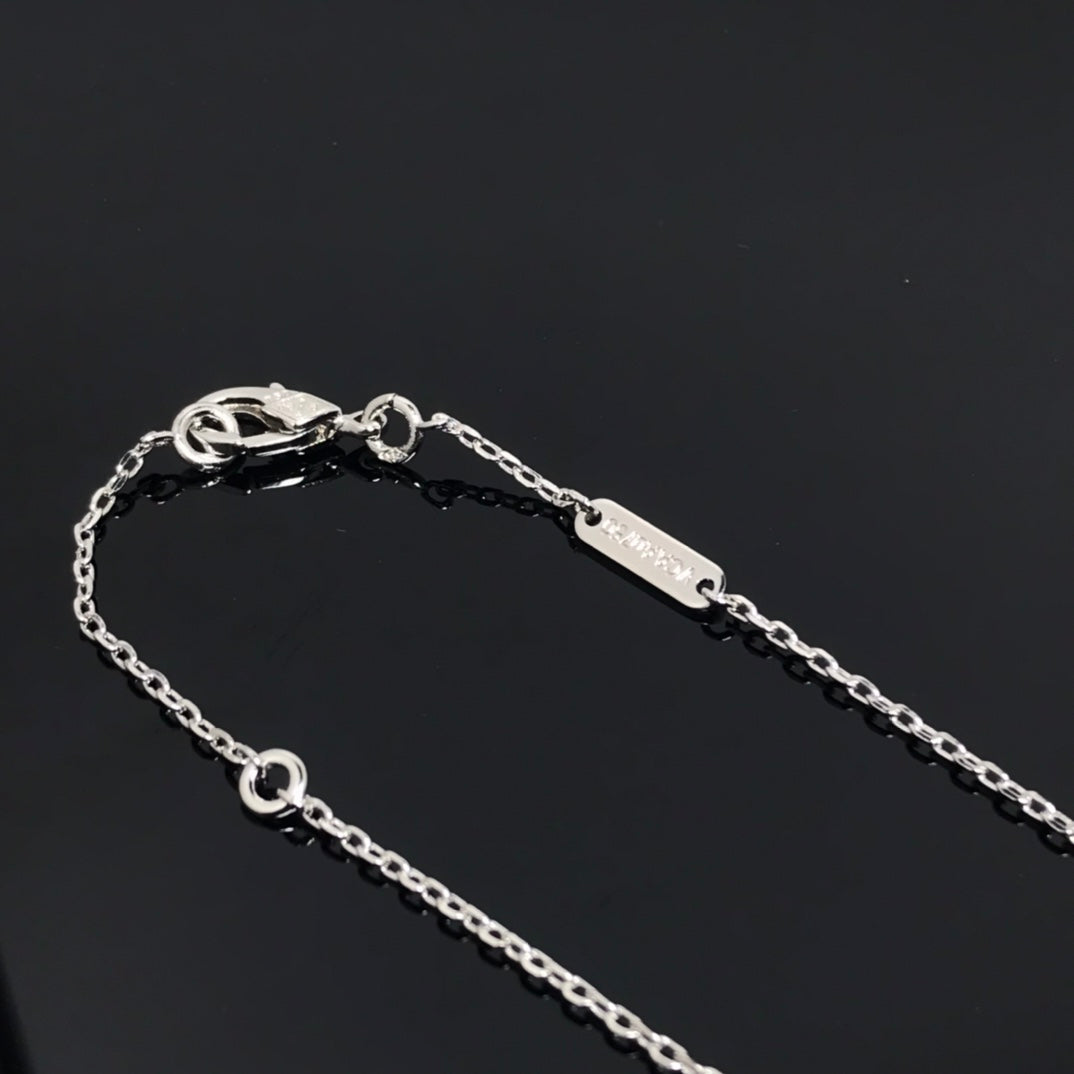 [Royal&Vicky]CLOVER PIETERSITE SILVER LONG NECKLACE