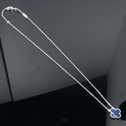 [Royal&Vicky]CLOVER PIETERSITE SILVER LONG NECKLACE