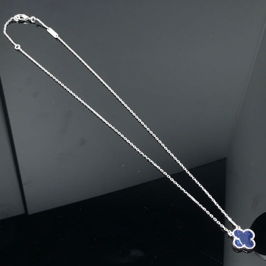 [Royal&Vicky]CLOVER PIETERSITE SILVER LONG NECKLACE