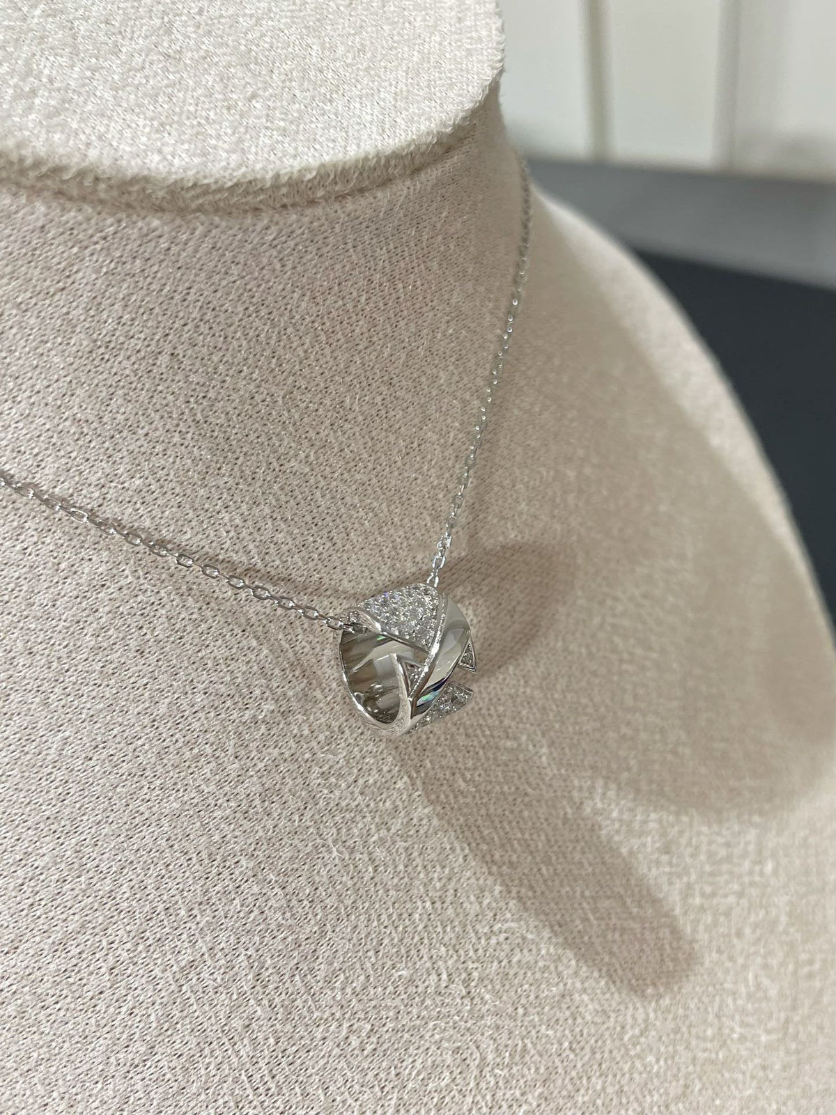 [Royal&Vicky]LIENS EVIDENCE DIAMOND PAVED NECKLACE