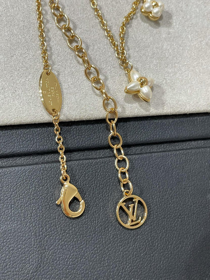 [Royal&Vicky]FLOWERGRAM GOLD MOP DOUBLE ROW NECKLACE