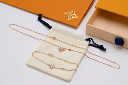 [Royal&Vicky]STAR PINK MOP 1 DIAMOND PINK GOLD NECKLACE