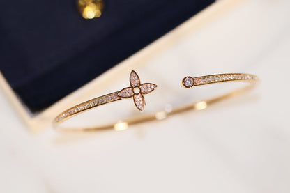 [Royal&Vicky]IDYLLE GOLD OPEN BRACELET DIAMOND PAVED