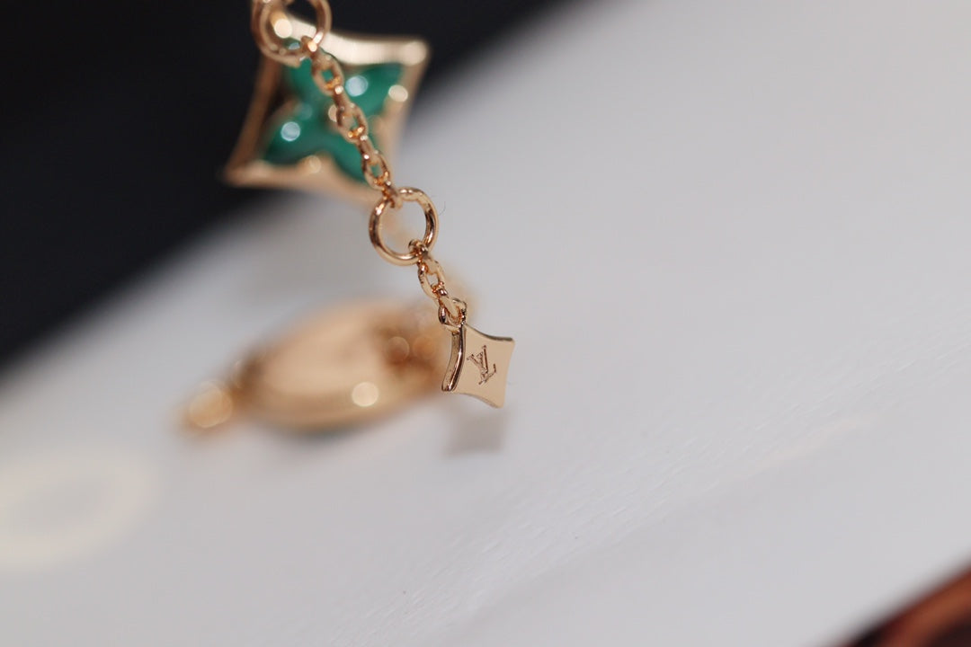 [Royal&Vicky]STAR AND SUN 4 MOTIF PINK GOLD MALACHITE BRACELET