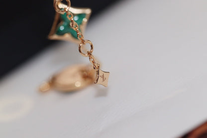 [Royal&Vicky]STAR AND SUN 4 MOTIF PINK GOLD MALACHITE BRACELET