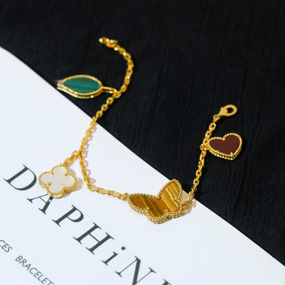 [Royal&Vicky]LUCKY SPRING 5 MOTIF GOLD BRACELET