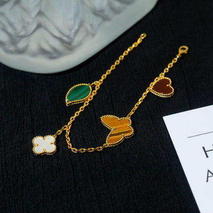 [Royal&Vicky]LUCKY SPRING 5 MOTIF GOLD BRACELET