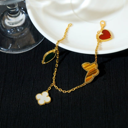 [Royal&Vicky]LUCKY SPRING 5 MOTIF GOLD BRACELET