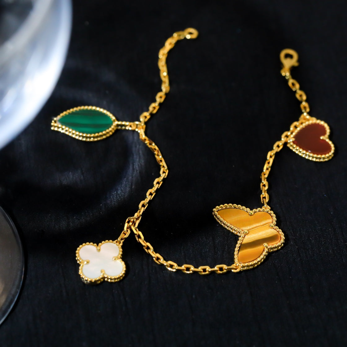 [Royal&Vicky]LUCKY SPRING 5 MOTIF GOLD BRACELET