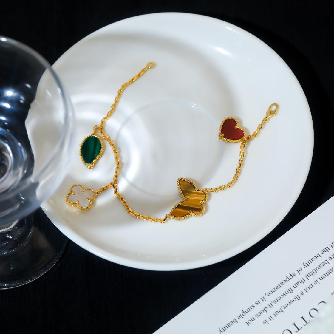 [Royal&Vicky]LUCKY SPRING 5 MOTIF GOLD BRACELET