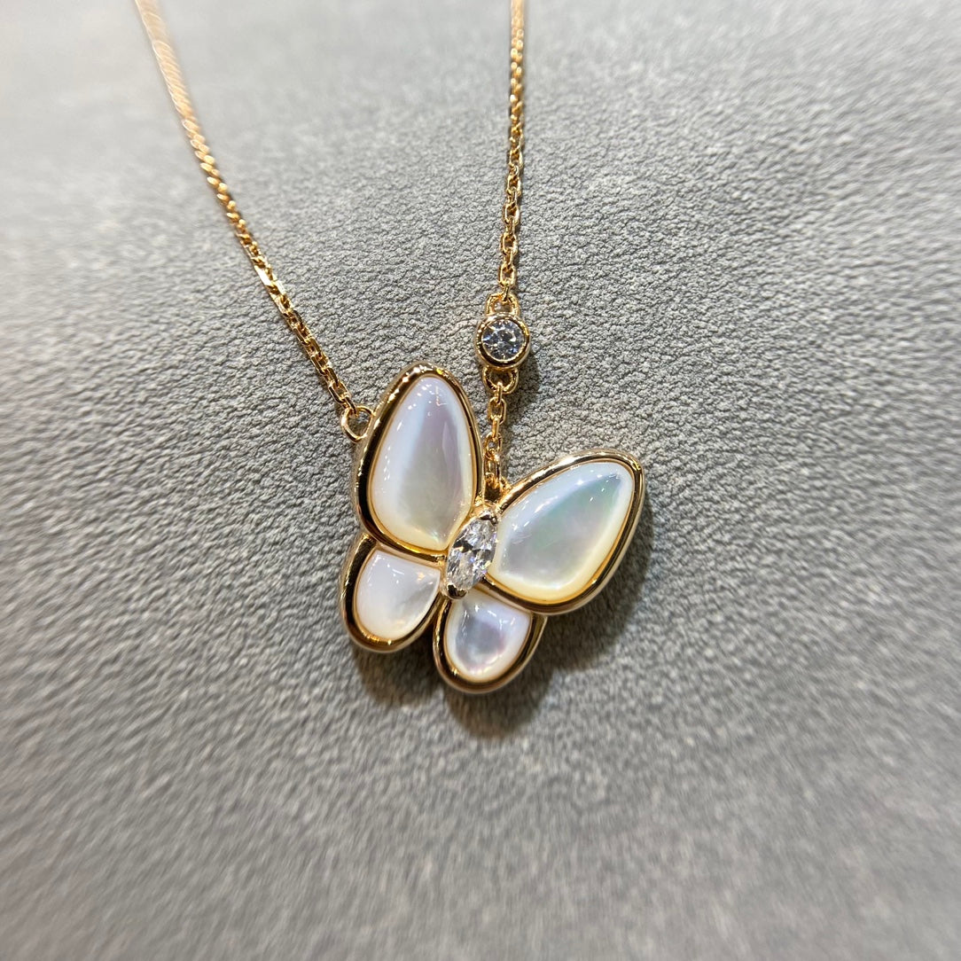 [Royal&Vicky]BUTTERFLY MOP DIAMOND NECKLACE