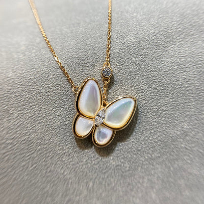 [Royal&Vicky]BUTTERFLY MOP DIAMOND NECKLACE