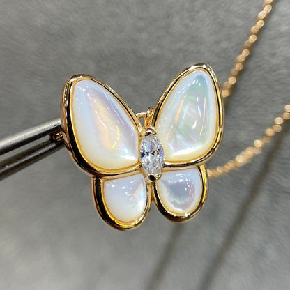 [Royal&Vicky]BUTTERFLY MOP DIAMOND NECKLACE