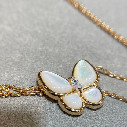 [Royal&Vicky]BUTTERFLY MOP DIAMOND NECKLACE