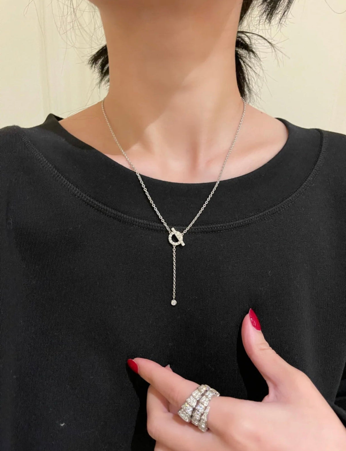 [Royal&Vicky]FINESSE SILVER DIAMOND NECKLACE