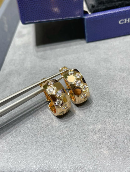 [Royal&Vicky]BEE LOVE DIAMOND HOOP EARRINGS