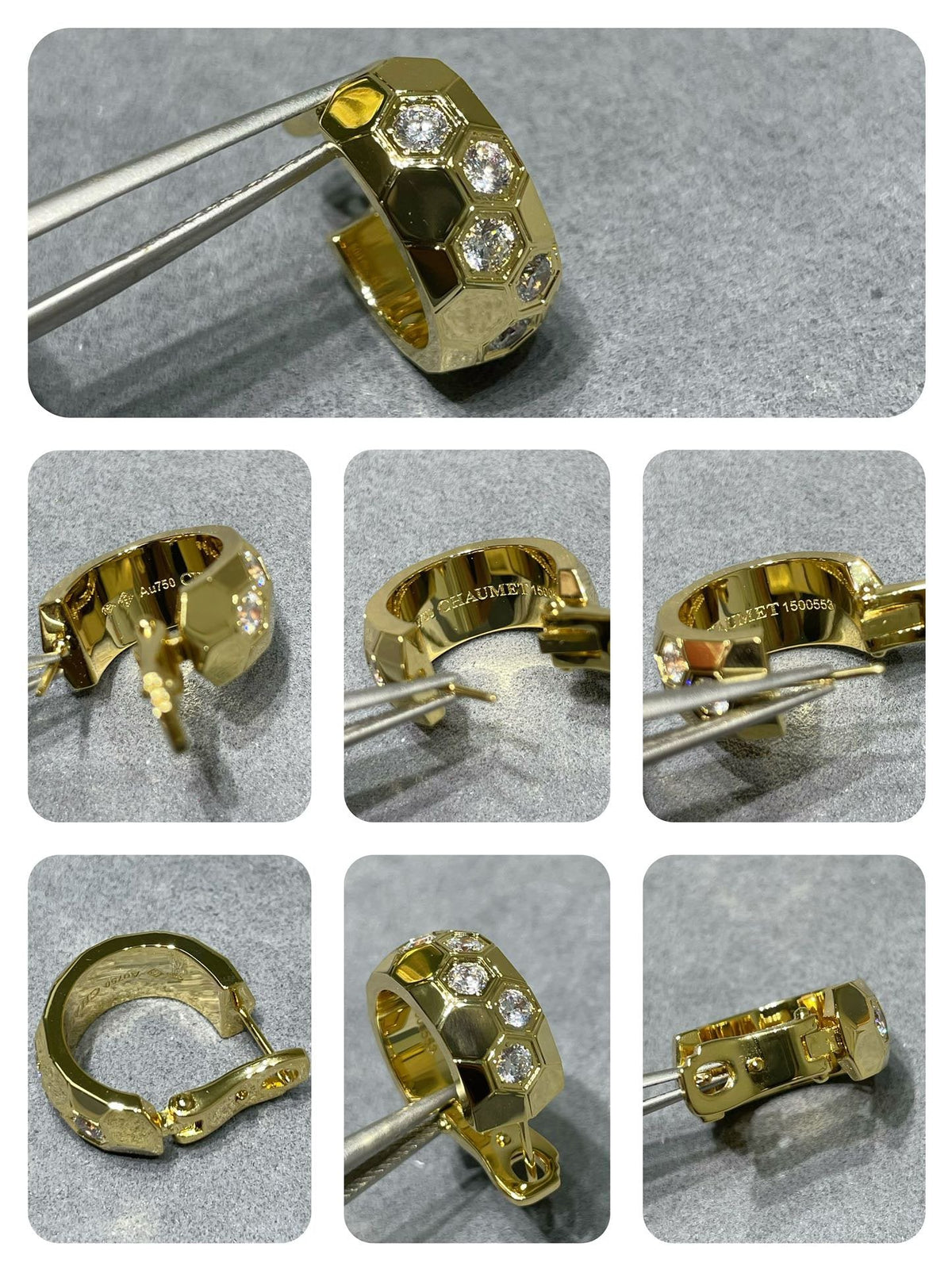 [Royal&Vicky]BEE LOVE DIAMOND HOOP EARRINGS