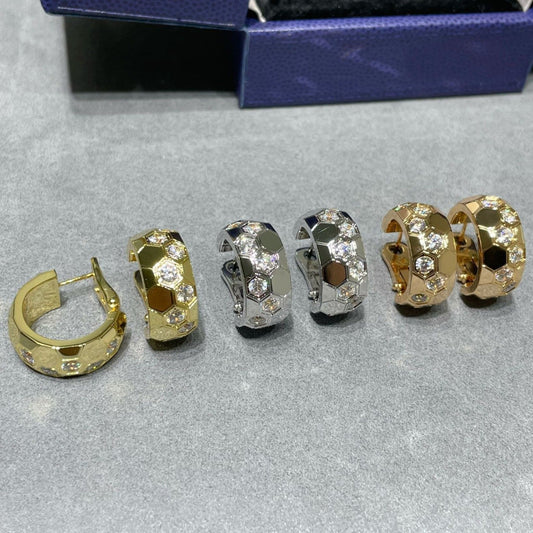 [Royal&Vicky]BEE LOVE DIAMOND HOOP EARRINGS