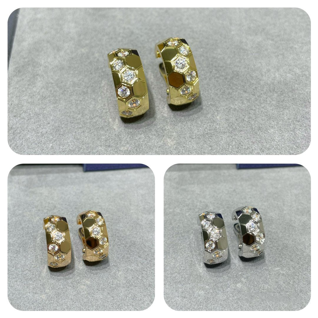 [Royal&Vicky]BEE LOVE DIAMOND HOOP EARRINGS