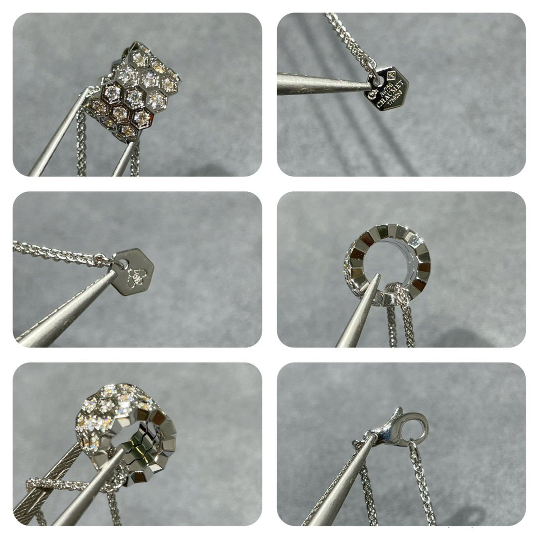 [Royal&Vicky]BEE LOVE DIAMOND PAVED 3 ROW NECKLACE