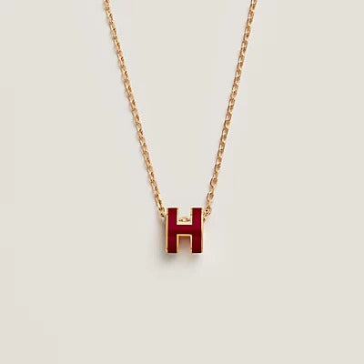 [Royal&Vicky]HM CLIC RED ENAMEL GOLD NECKLACE