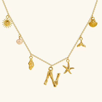 [Royal&Vicky]Avaria Ocean Initial Necklace