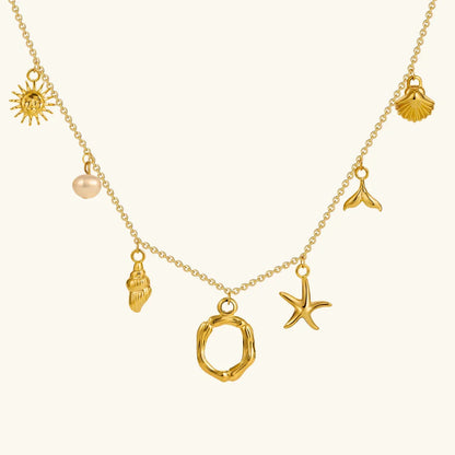 [Royal&Vicky]Avaria Ocean Initial Necklace