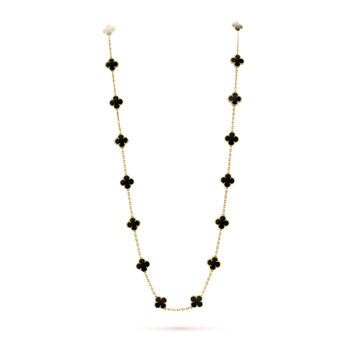 [Royal&Vicky]CLOVER 20 MOTIFS ONYX NECKLACE