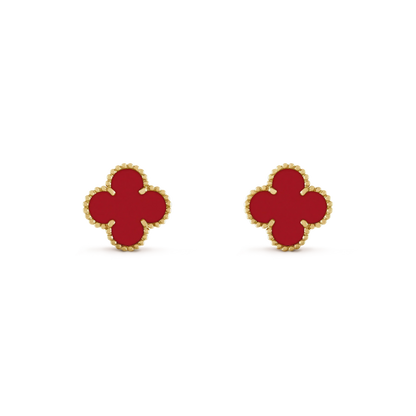 [Royal&Vicky]CLOVER MINI 9.5MM CARNELIAN EARRINGS