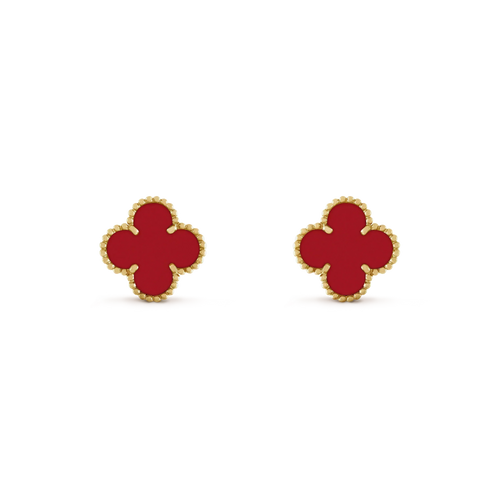 [Royal&Vicky]CLOVER MINI 9.5MM CARNELIAN EARRINGS
