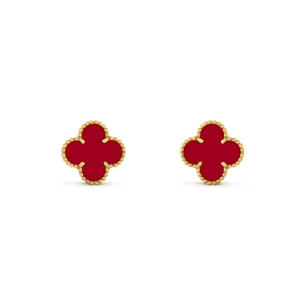 [Royal&Vicky]CLOVER MEDIUM 1 MOTIFS CARNELIAN  EARRINGS