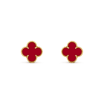 [Royal&Vicky]CLOVER MEDIUM 1 MOTIFS CARNELIAN  EARRINGS