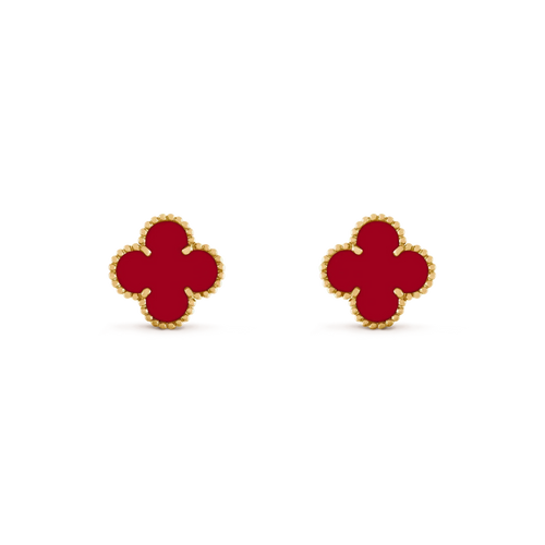 [Royal&Vicky]CLOVER MEDIUM 1 MOTIFS CARNELIAN  EARRINGS