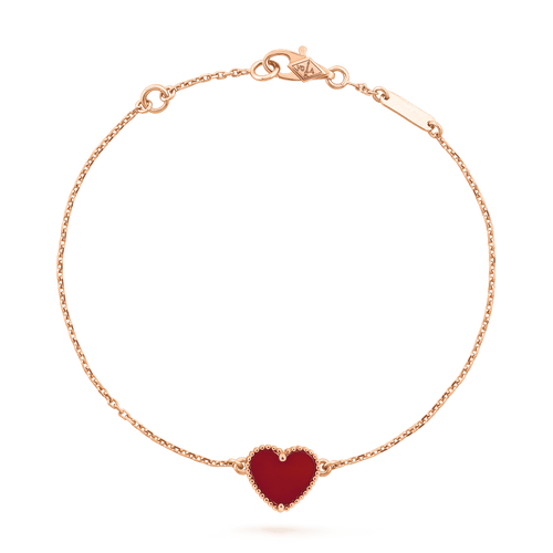 [Royal&Vicky]HEART CARNELIAN PINK GOLD BRACELET