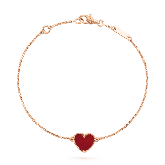 [Royal&Vicky]HEART CARNELIAN PINK GOLD BRACELET