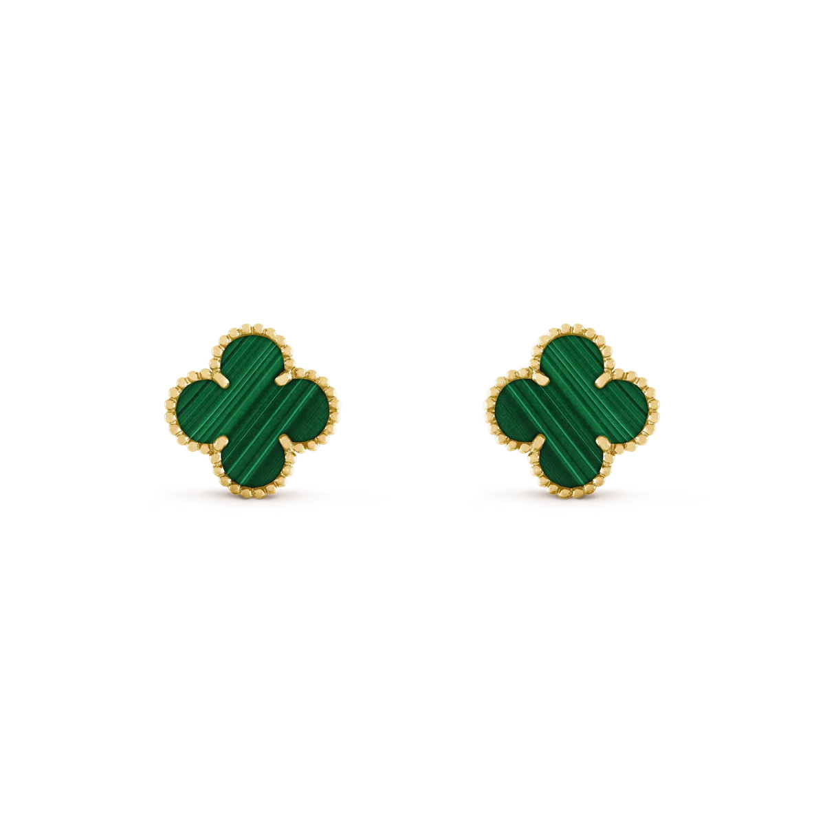 [Royal&Vicky]CLOVER MEDIUM 1 MOTIFS MALACHITE  EARRINGS
