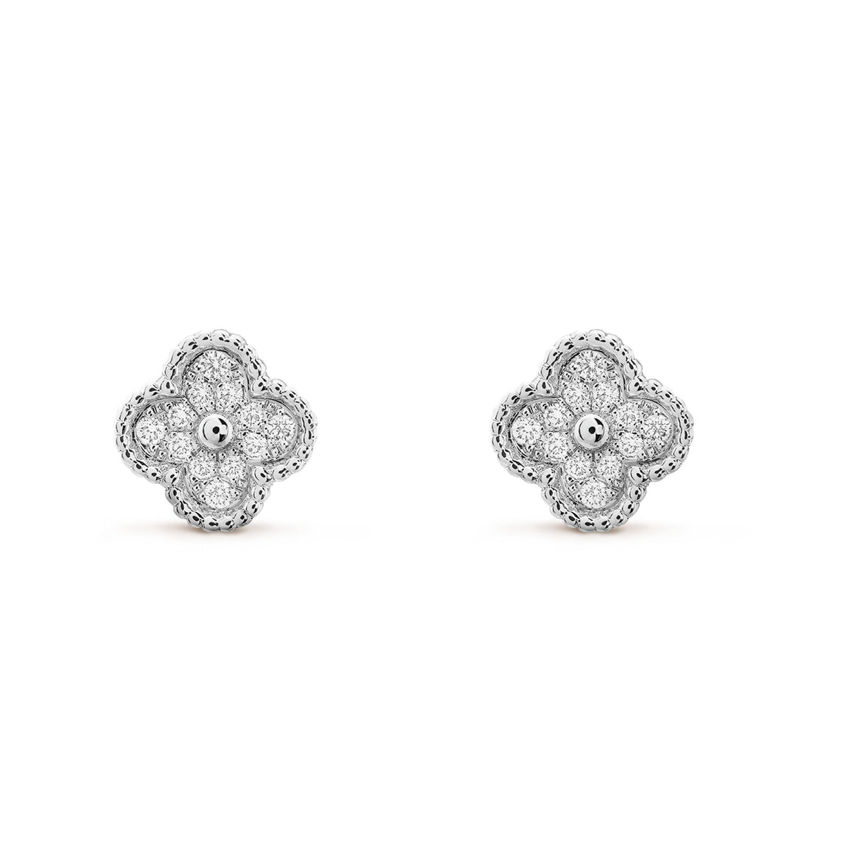 [Royal&Vicky]CLOVER MINI DIAMOND STUD EARRINGS