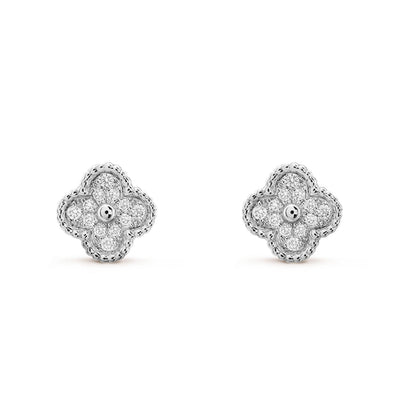 [Royal&Vicky]CLOVER MINI DIAMOND STUD EARRINGS