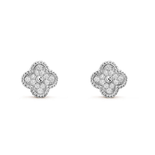 [Royal&Vicky]CLOVER MINI DIAMOND STUD EARRINGS