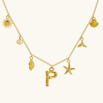 [Royal&Vicky]Avaria Ocean Initial Necklace