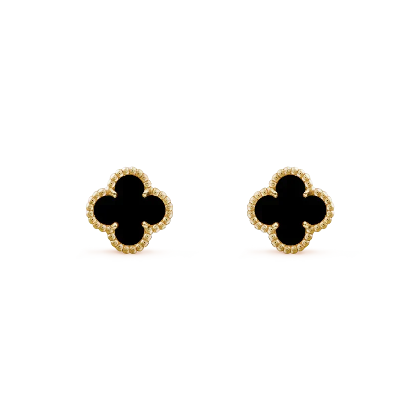 [Royal&Vicky]CLOVER MINI 9.5MM BLACK MOP EARRINGS