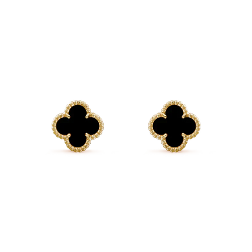 [Royal&Vicky]CLOVER MINI 9.5MM BLACK MOP EARRINGS