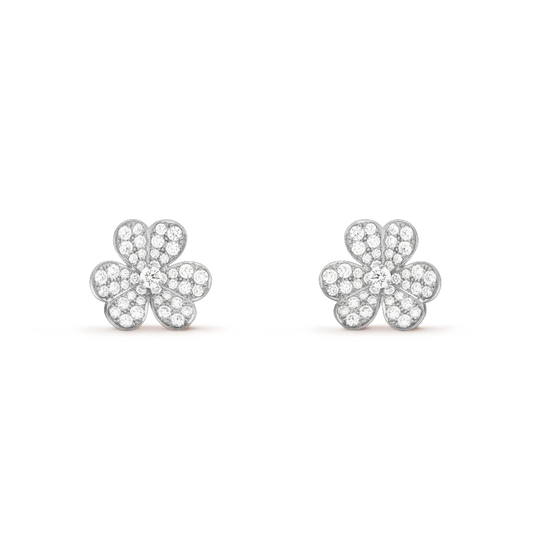 [Royal&Vicky]CLOVER COMOS DIAMOND EARRINGS SILVER