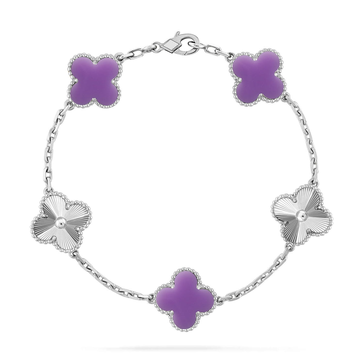 [Royal&Vicky]LUCKY CLOVER 5-MOTIF BRACELET - LAVENDER COLLECTION