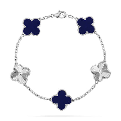 [Royal&Vicky]LUCKY CLOVER 5-MOTIF BRACELET - LAPIS LAZULI COLLECTION