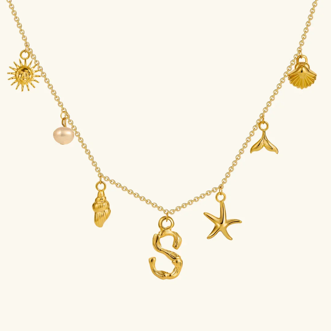 [Royal&Vicky]Avaria Ocean Initial Necklace